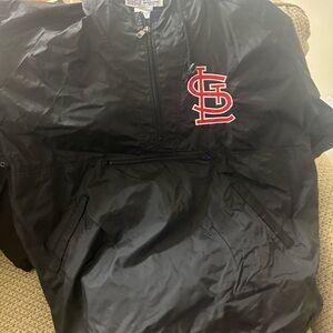 Russell Athletic Black Windbreaker with Red Logo